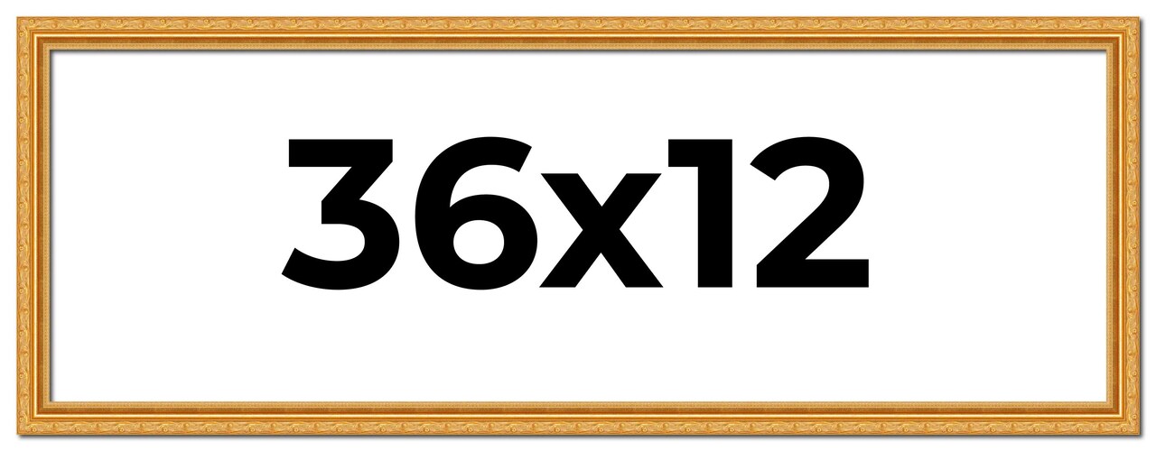 36x12 Solid Wood Antique Picture Frame with UV-Resistant Acrylic & Acid-Free Backing, Available in 4 Finishes: Bronze, Gold, Silver, and Gold with Black